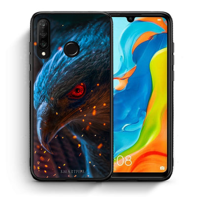 Θήκη Huawei P30 Lite Eagle PopArt από τη Smartfits με σχέδιο στο πίσω μέρος και μαύρο περίβλημα | Huawei P30 Lite Eagle PopArt case with colorful back and black bezels