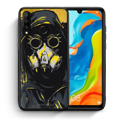 Θήκη Huawei P30 Lite Mask PopArt από τη Smartfits με σχέδιο στο πίσω μέρος και μαύρο περίβλημα | Huawei P30 Lite Mask PopArt case with colorful back and black bezels