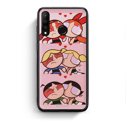 Huawei P30 Lite Puff Love Θήκη Αγίου Βαλεντίνου από τη Smartfits με σχέδιο στο πίσω μέρος και μαύρο περίβλημα | Smartphone case with colorful back and black bezels by Smartfits