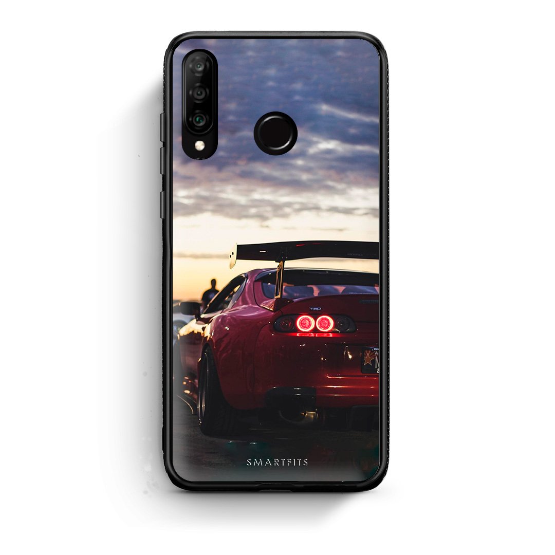 Huawei P30 Lite Racing Supra θήκη από τη Smartfits με σχέδιο στο πίσω μέρος και μαύρο περίβλημα | Smartphone case with colorful back and black bezels by Smartfits