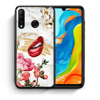 Thumbnail for Θήκη Huawei P30 Lite Red Lips από τη Smartfits με σχέδιο στο πίσω μέρος και μαύρο περίβλημα | Huawei P30 Lite Red Lips case with colorful back and black bezels