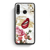 Thumbnail for Huawei P30 Lite Red Lips θήκη από τη Smartfits με σχέδιο στο πίσω μέρος και μαύρο περίβλημα | Smartphone case with colorful back and black bezels by Smartfits