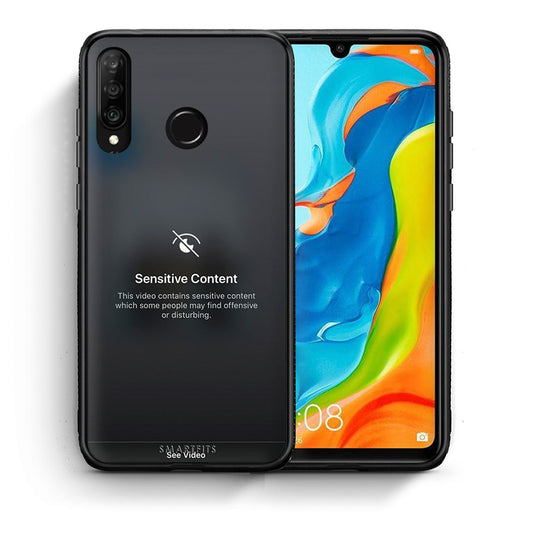 Θήκη Huawei P30 Lite Sensitive Content από τη Smartfits με σχέδιο στο πίσω μέρος και μαύρο περίβλημα | Huawei P30 Lite Sensitive Content case with colorful back and black bezels