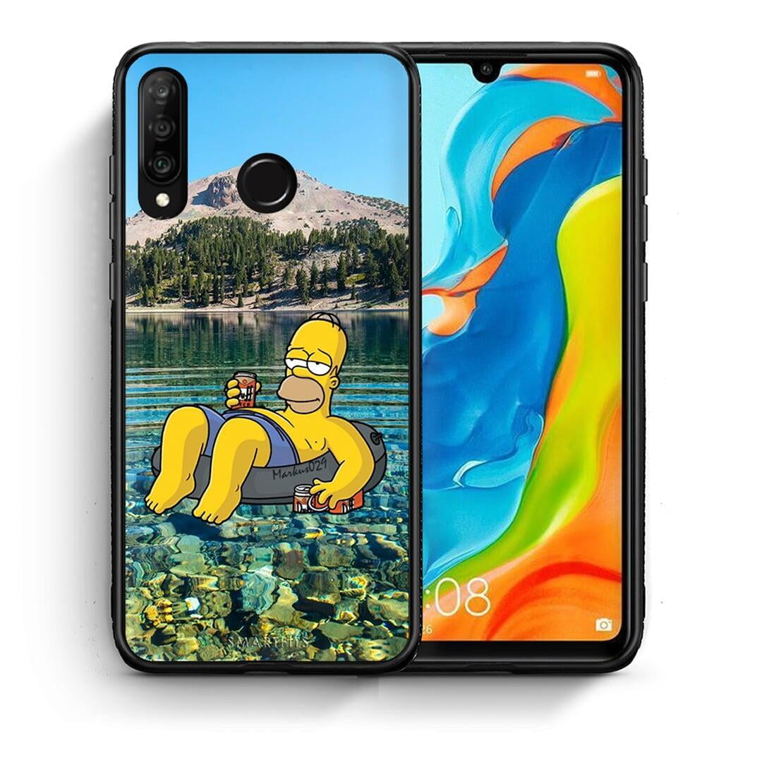 Θήκη Huawei P30 Lite Summer Happiness από τη Smartfits με σχέδιο στο πίσω μέρος και μαύρο περίβλημα | Huawei P30 Lite Summer Happiness case with colorful back and black bezels