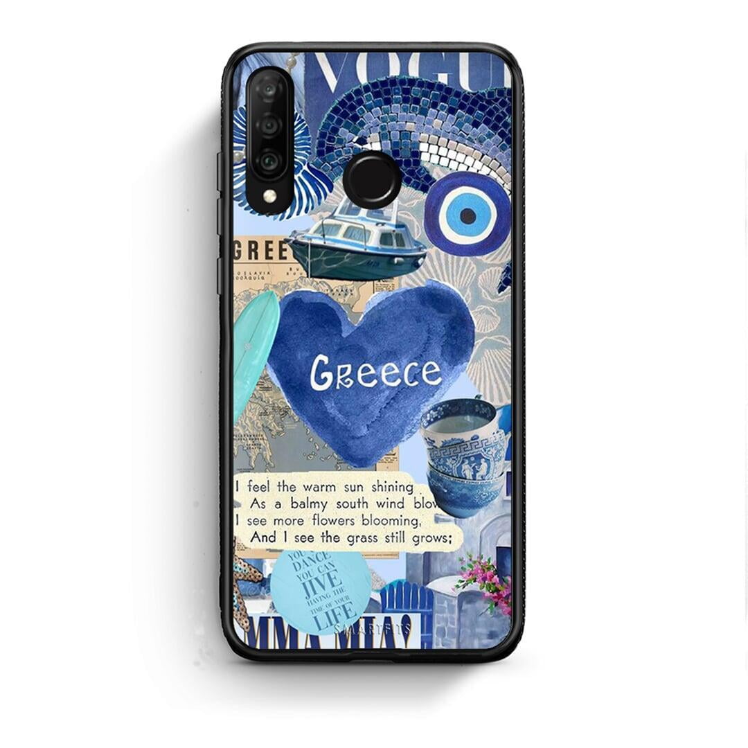 Huawei P30 Lite Summer In Greece Θήκη από τη Smartfits με σχέδιο στο πίσω μέρος και μαύρο περίβλημα | Smartphone case with colorful back and black bezels by Smartfits