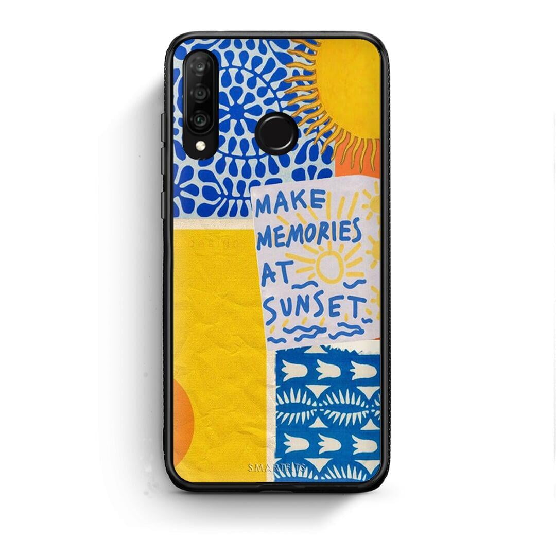 Huawei P30 Lite Sunset Memories Θήκη από τη Smartfits με σχέδιο στο πίσω μέρος και μαύρο περίβλημα | Smartphone case with colorful back and black bezels by Smartfits