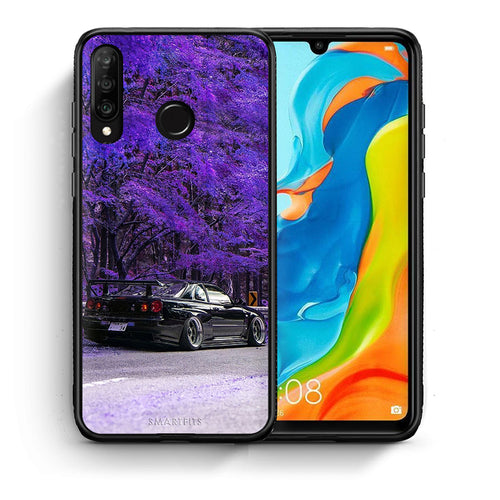 Θήκη Αγίου Βαλεντίνου Huawei P30 Lite Super Car από τη Smartfits με σχέδιο στο πίσω μέρος και μαύρο περίβλημα | Huawei P30 Lite Super Car case with colorful back and black bezels