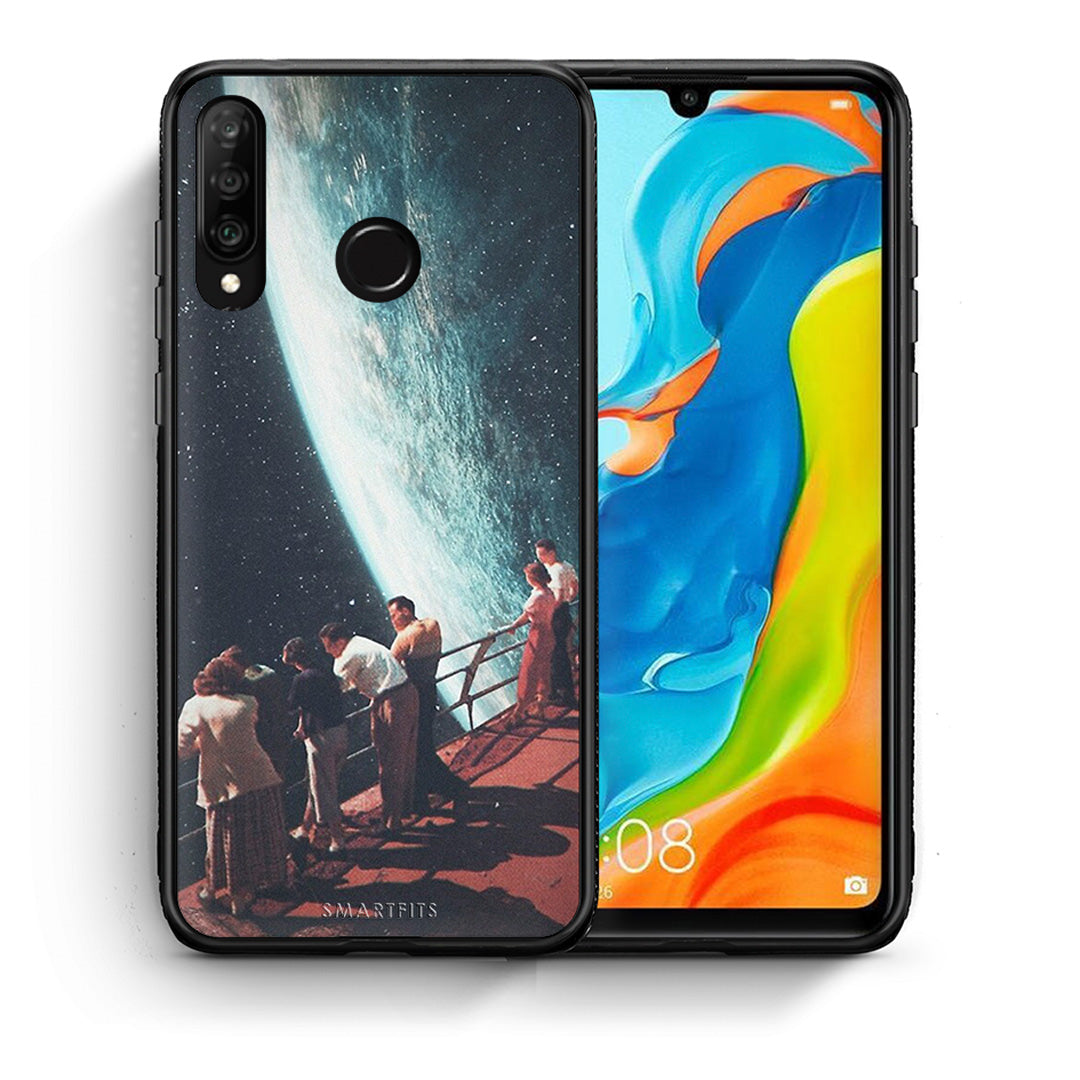 Θήκη Huawei P30 Lite Surreal View από τη Smartfits με σχέδιο στο πίσω μέρος και μαύρο περίβλημα | Huawei P30 Lite Surreal View case with colorful back and black bezels