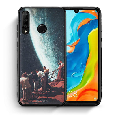 Θήκη Huawei P30 Lite Surreal View από τη Smartfits με σχέδιο στο πίσω μέρος και μαύρο περίβλημα | Huawei P30 Lite Surreal View case with colorful back and black bezels