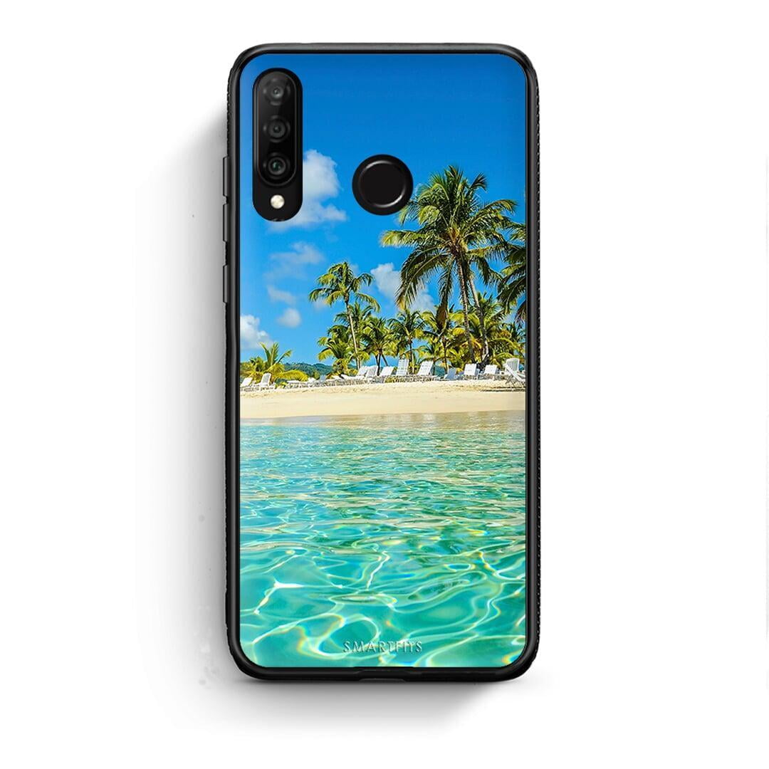 Huawei P30 Lite Tropical Vibes Θήκη από τη Smartfits με σχέδιο στο πίσω μέρος και μαύρο περίβλημα | Smartphone case with colorful back and black bezels by Smartfits