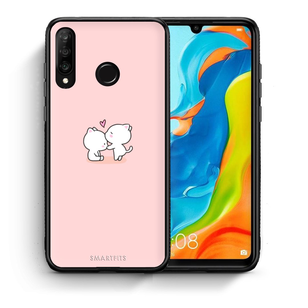 Θήκη Huawei P30 Lite Love Valentine από τη Smartfits με σχέδιο στο πίσω μέρος και μαύρο περίβλημα | Huawei P30 Lite Love Valentine case with colorful back and black bezels