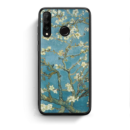Huawei P30 Lite White Blossoms θήκη από τη Smartfits με σχέδιο στο πίσω μέρος και μαύρο περίβλημα | Smartphone case with colorful back and black bezels by Smartfits