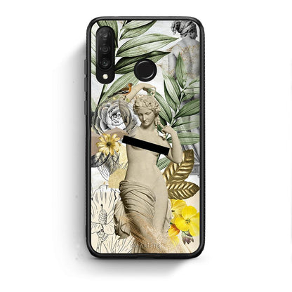 Huawei P30 Lite Woman Statue θήκη από τη Smartfits με σχέδιο στο πίσω μέρος και μαύρο περίβλημα | Smartphone case with colorful back and black bezels by Smartfits