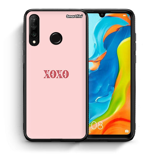 Θήκη Huawei P30 Lite XOXO Love από τη Smartfits με σχέδιο στο πίσω μέρος και μαύρο περίβλημα | Huawei P30 Lite XOXO Love case with colorful back and black bezels