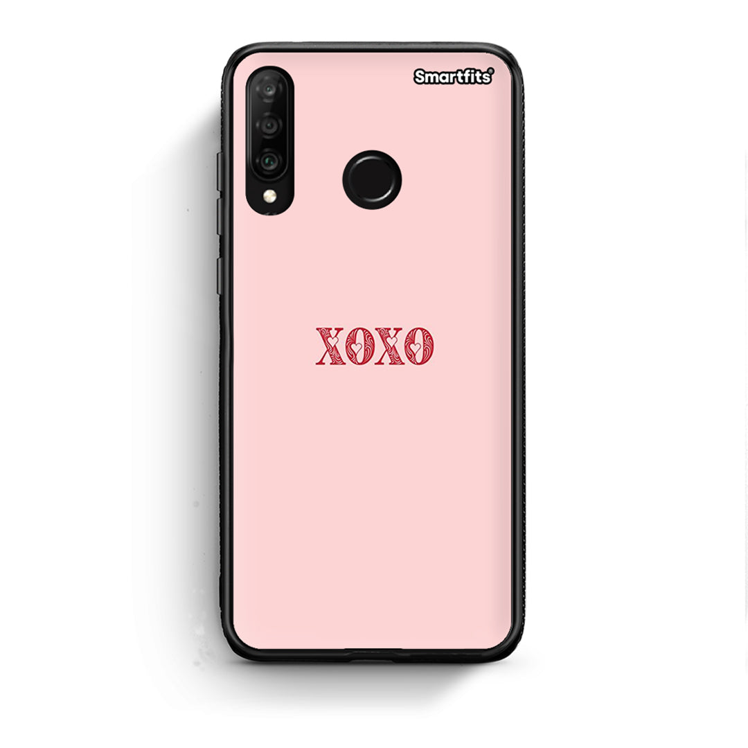 Huawei P30 Lite XOXO Love θήκη από τη Smartfits με σχέδιο στο πίσω μέρος και μαύρο περίβλημα | Smartphone case with colorful back and black bezels by Smartfits