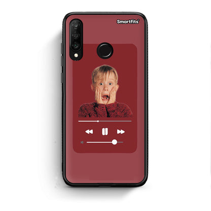 Huawei P30 Lite Xmas Alone Music θήκη από τη Smartfits με σχέδιο στο πίσω μέρος και μαύρο περίβλημα | Smartphone case with colorful back and black bezels by Smartfits
