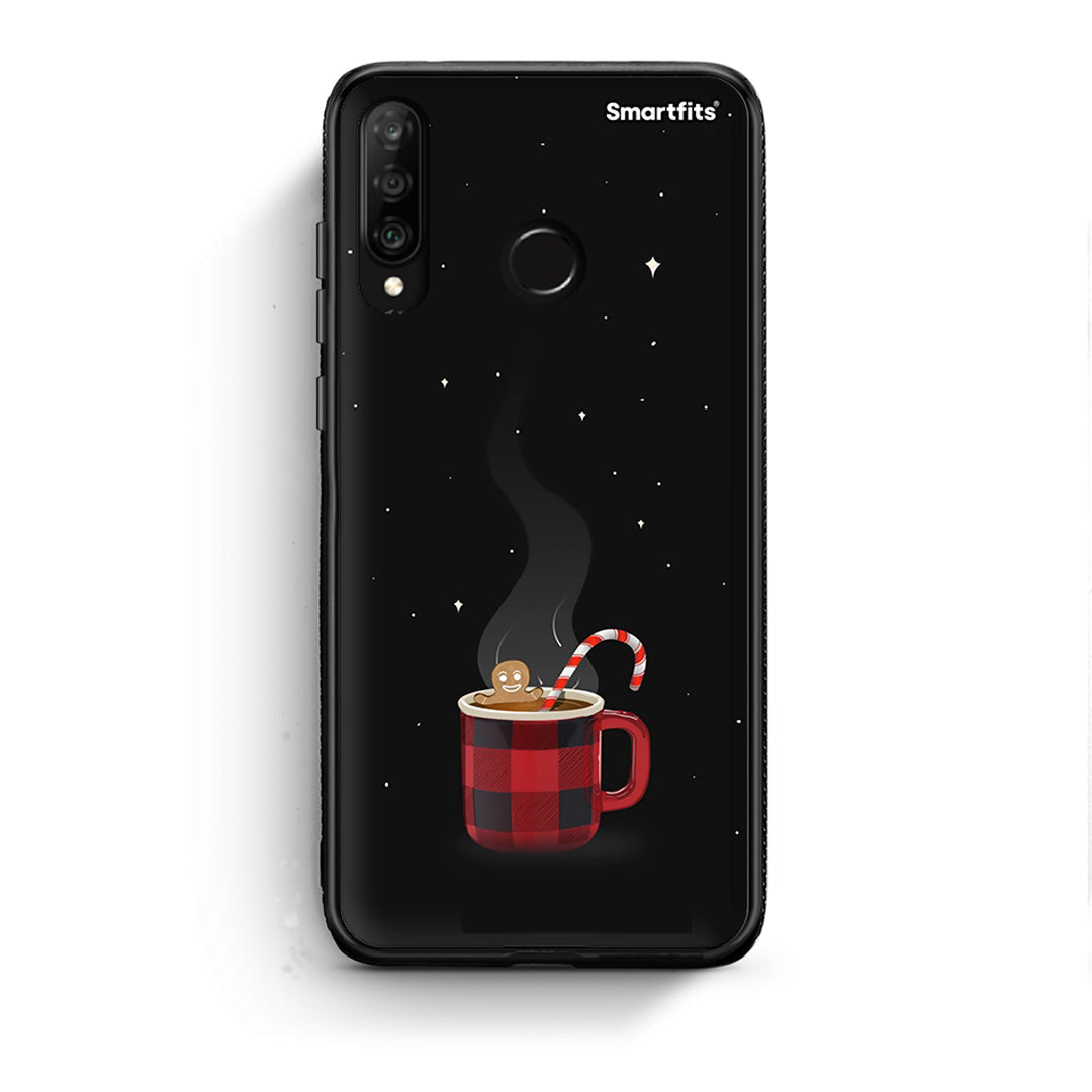 Huawei P30 Lite Xmas Bathing θήκη από τη Smartfits με σχέδιο στο πίσω μέρος και μαύρο περίβλημα | Smartphone case with colorful back and black bezels by Smartfits
