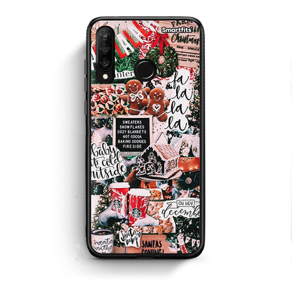 Huawei P30 Lite Xmas Habbits θήκη από τη Smartfits με σχέδιο στο πίσω μέρος και μαύρο περίβλημα | Smartphone case with colorful back and black bezels by Smartfits