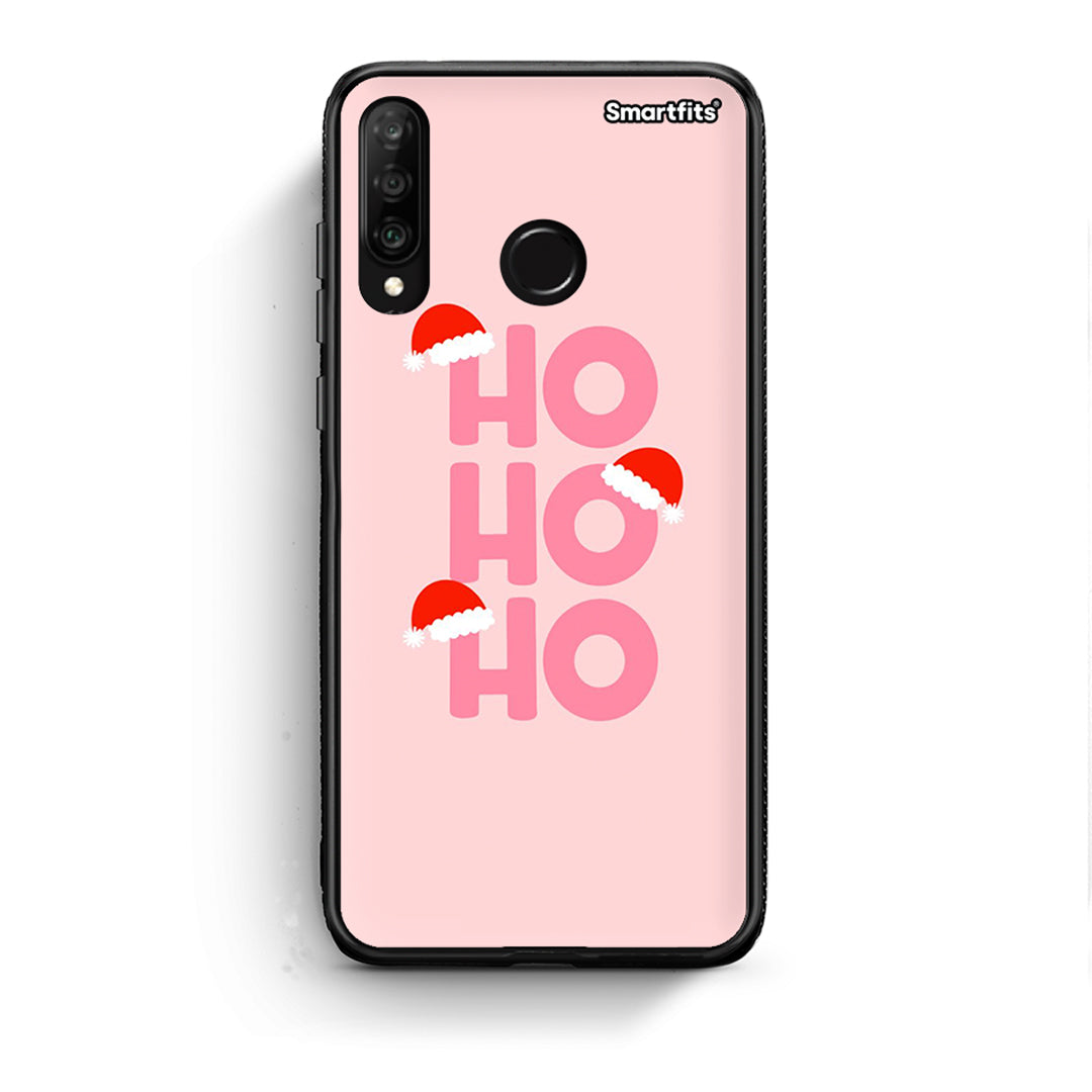 Huawei P30 Lite Xmas Ho Ho Ho θήκη από τη Smartfits με σχέδιο στο πίσω μέρος και μαύρο περίβλημα | Smartphone case with colorful back and black bezels by Smartfits