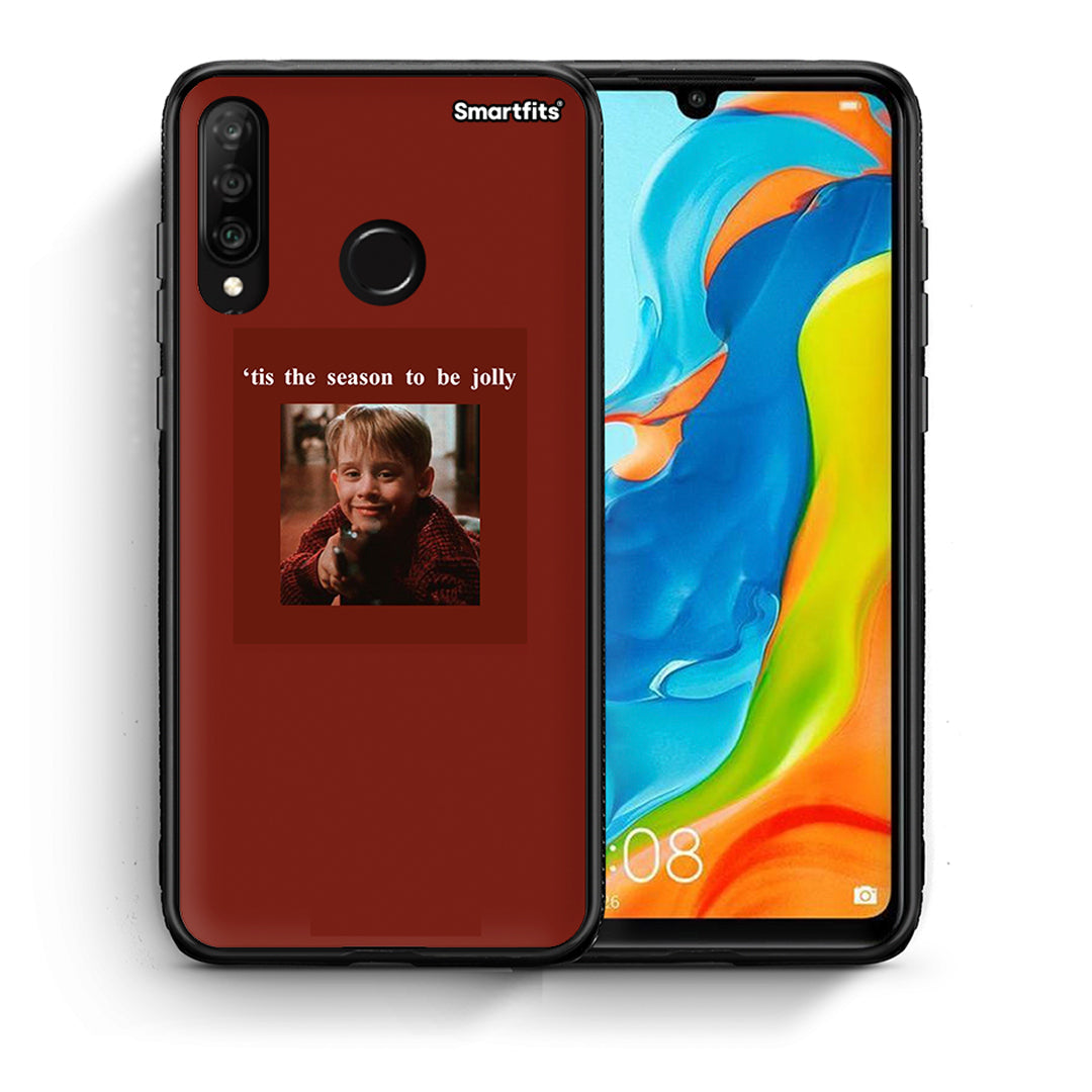 Θήκη Huawei P30 Lite Xmas Ultimate Spirit από τη Smartfits με σχέδιο στο πίσω μέρος και μαύρο περίβλημα | Huawei P30 Lite Xmas Ultimate Spirit case with colorful back and black bezels