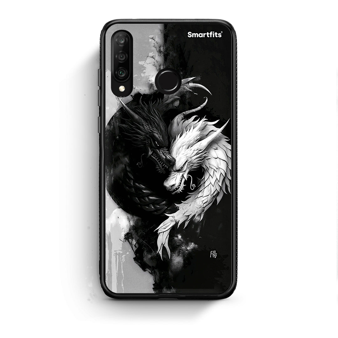 Huawei P30 Lite Yin Yang Θήκη από τη Smartfits με σχέδιο στο πίσω μέρος και μαύρο περίβλημα | Smartphone case with colorful back and black bezels by Smartfits