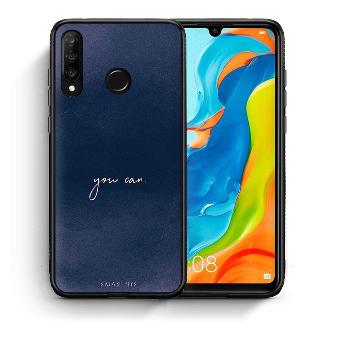 Θήκη Huawei P30 Lite You Can από τη Smartfits με σχέδιο στο πίσω μέρος και μαύρο περίβλημα | Huawei P30 Lite You Can case with colorful back and black bezels