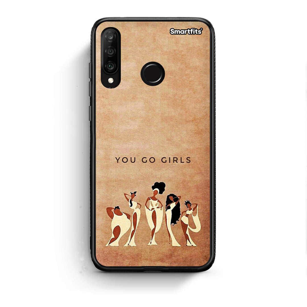 Huawei P30 Lite You Go Girl θήκη από τη Smartfits με σχέδιο στο πίσω μέρος και μαύρο περίβλημα | Smartphone case with colorful back and black bezels by Smartfits