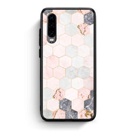Thumbnail for 4 - Huawei P30 Hexagon Pink Marble case, cover, bumper