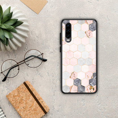 Marble Hexagon Pink - Huawei P30 θήκη