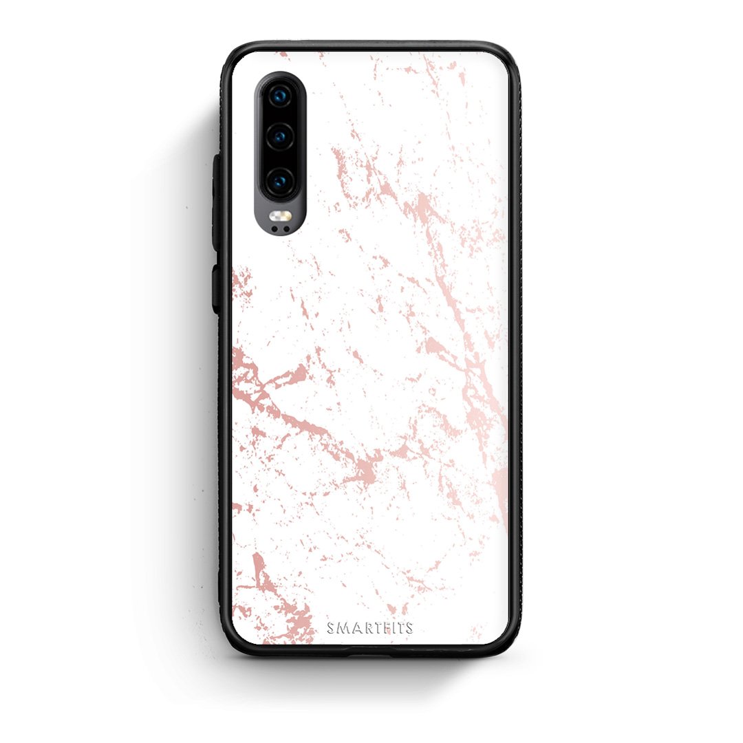 116 - Huawei P30  Pink Splash Marble case, cover, bumper