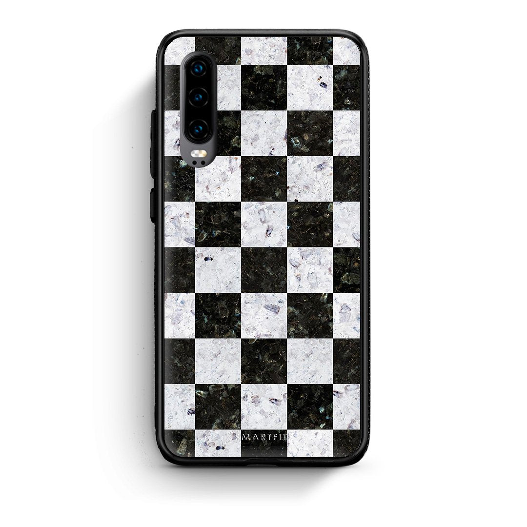 4 - Huawei P30 Square Geometric Marble case, cover, bumper