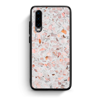Huawei P30 Marble Terrazzo θήκη από τη Smartfits με σχέδιο στο πίσω μέρος και μαύρο περίβλημα | Smartphone case with colorful back and black bezels by Smartfits
