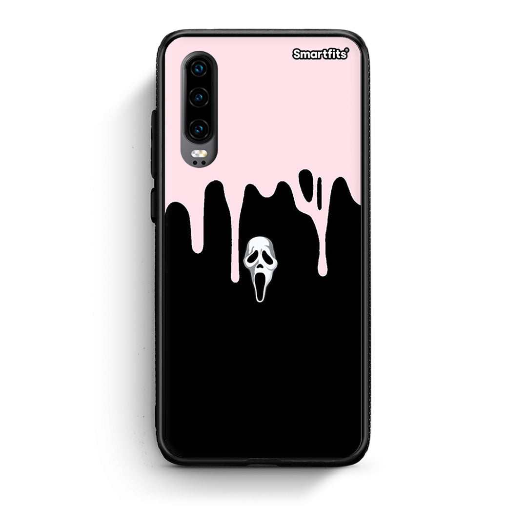 Huawei P30 Melting Halloween Mask Θήκη από τη Smartfits με σχέδιο στο πίσω μέρος και μαύρο περίβλημα | Smartphone case with colorful back and black bezels by Smartfits