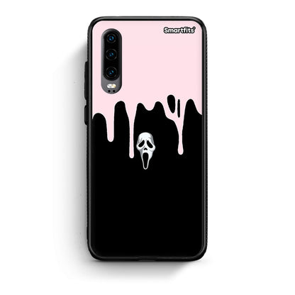 Huawei P30 Melting Halloween Mask Θήκη από τη Smartfits με σχέδιο στο πίσω μέρος και μαύρο περίβλημα | Smartphone case with colorful back and black bezels by Smartfits
