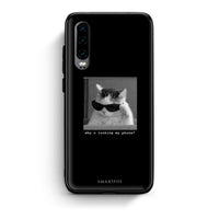 Thumbnail for Huawei P30 Meme Cat θήκη από τη Smartfits με σχέδιο στο πίσω μέρος και μαύρο περίβλημα | Smartphone case with colorful back and black bezels by Smartfits