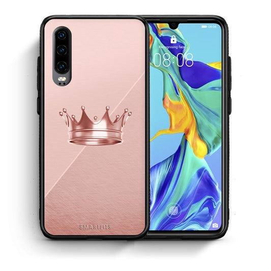 Θήκη Huawei P30 Crown Minimal από τη Smartfits με σχέδιο στο πίσω μέρος και μαύρο περίβλημα | Huawei P30 Crown Minimal case with colorful back and black bezels