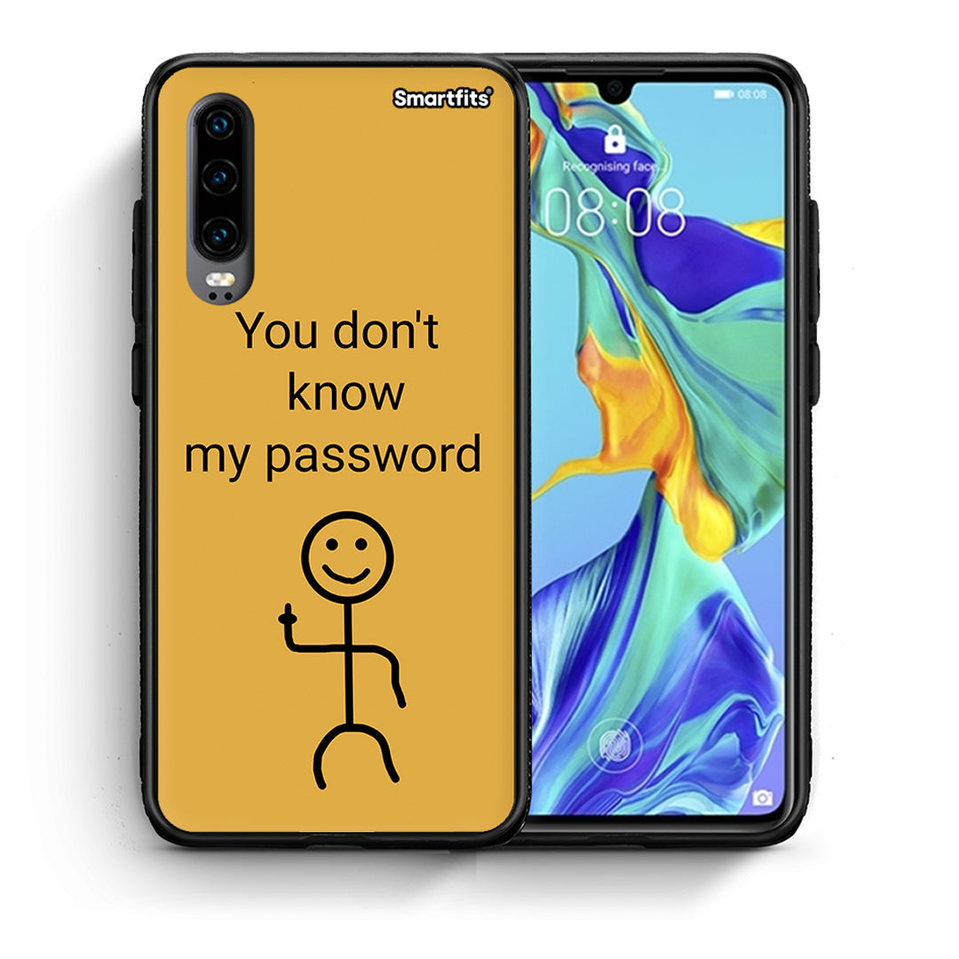 Θήκη Huawei P30 My Password από τη Smartfits με σχέδιο στο πίσω μέρος και μαύρο περίβλημα | Huawei P30 My Password case with colorful back and black bezels