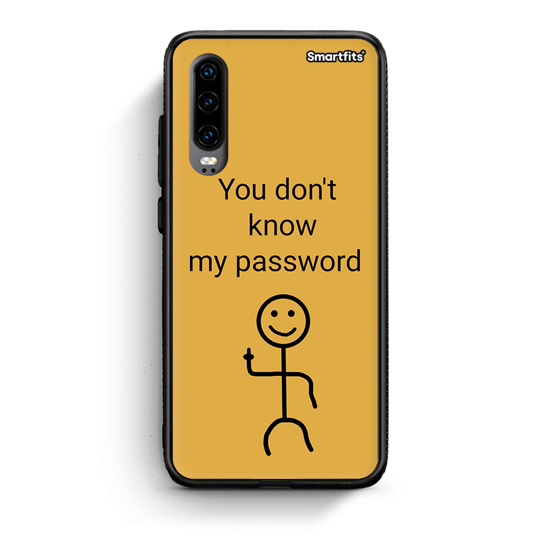 Huawei P30 My Password Θήκη από τη Smartfits με σχέδιο στο πίσω μέρος και μαύρο περίβλημα | Smartphone case with colorful back and black bezels by Smartfits