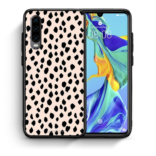 Θήκη Huawei P30 New Polka Dots από τη Smartfits με σχέδιο στο πίσω μέρος και μαύρο περίβλημα | Huawei P30 New Polka Dots case with colorful back and black bezels