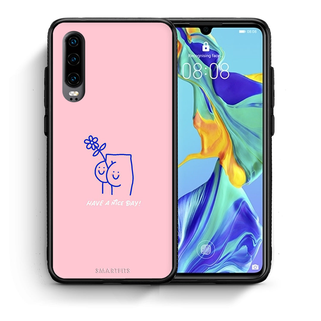 Θήκη Huawei P30 Nice Day από τη Smartfits με σχέδιο στο πίσω μέρος και μαύρο περίβλημα | Huawei P30 Nice Day case with colorful back and black bezels