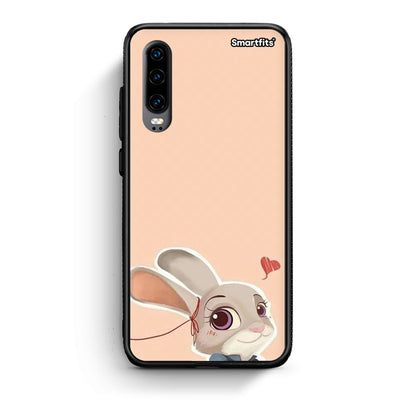 Huawei P30 Nick Wilde And Judy Hopps Love 2 θήκη από τη Smartfits με σχέδιο στο πίσω μέρος και μαύρο περίβλημα | Smartphone case with colorful back and black bezels by Smartfits