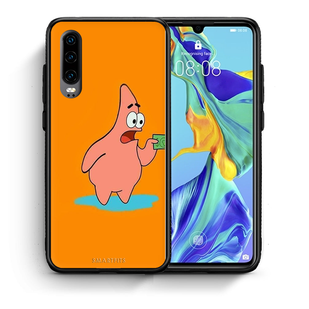 Θήκη Αγίου Βαλεντίνου Huawei P30 No Money 1 από τη Smartfits με σχέδιο στο πίσω μέρος και μαύρο περίβλημα | Huawei P30 No Money 1 case with colorful back and black bezels