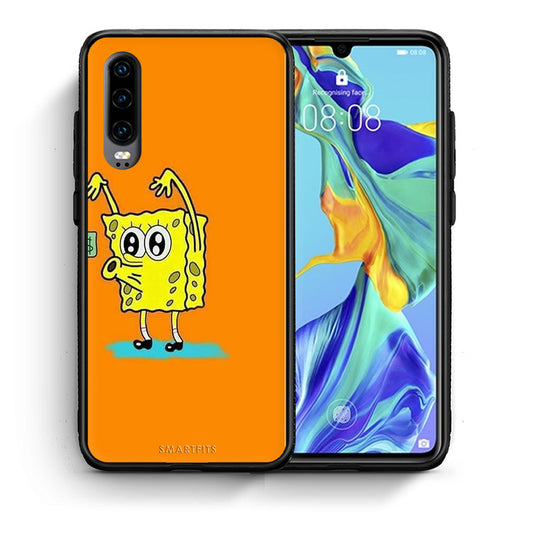 Θήκη Αγίου Βαλεντίνου Huawei P30 No Money 2 από τη Smartfits με σχέδιο στο πίσω μέρος και μαύρο περίβλημα | Huawei P30 No Money 2 case with colorful back and black bezels