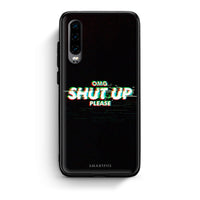 Thumbnail for Huawei P30 OMG ShutUp θήκη από τη Smartfits με σχέδιο στο πίσω μέρος και μαύρο περίβλημα | Smartphone case with colorful back and black bezels by Smartfits