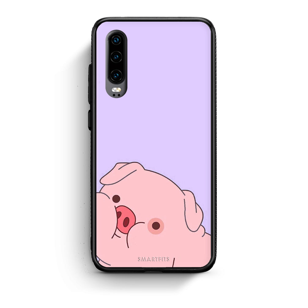 Huawei P30 Pig Love 2 Θήκη Αγίου Βαλεντίνου από τη Smartfits με σχέδιο στο πίσω μέρος και μαύρο περίβλημα | Smartphone case with colorful back and black bezels by Smartfits