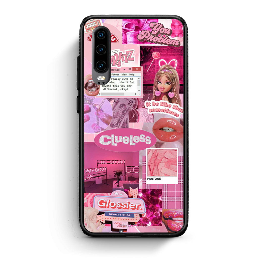 Huawei P30 Pink Love Θήκη Αγίου Βαλεντίνου από τη Smartfits με σχέδιο στο πίσω μέρος και μαύρο περίβλημα | Smartphone case with colorful back and black bezels by Smartfits