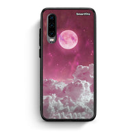 Thumbnail for Huawei P30 Pink Moon Θήκη από τη Smartfits με σχέδιο στο πίσω μέρος και μαύρο περίβλημα | Smartphone case with colorful back and black bezels by Smartfits