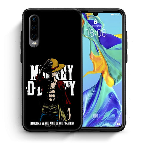 Θήκη Huawei P30 Pirate King από τη Smartfits με σχέδιο στο πίσω μέρος και μαύρο περίβλημα | Huawei P30 Pirate King case with colorful back and black bezels