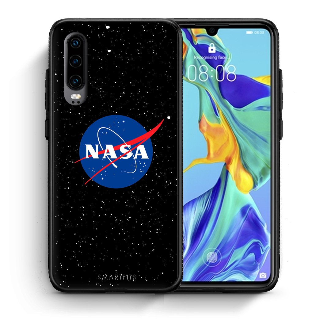Θήκη Huawei P30 NASA PopArt από τη Smartfits με σχέδιο στο πίσω μέρος και μαύρο περίβλημα | Huawei P30 NASA PopArt case with colorful back and black bezels