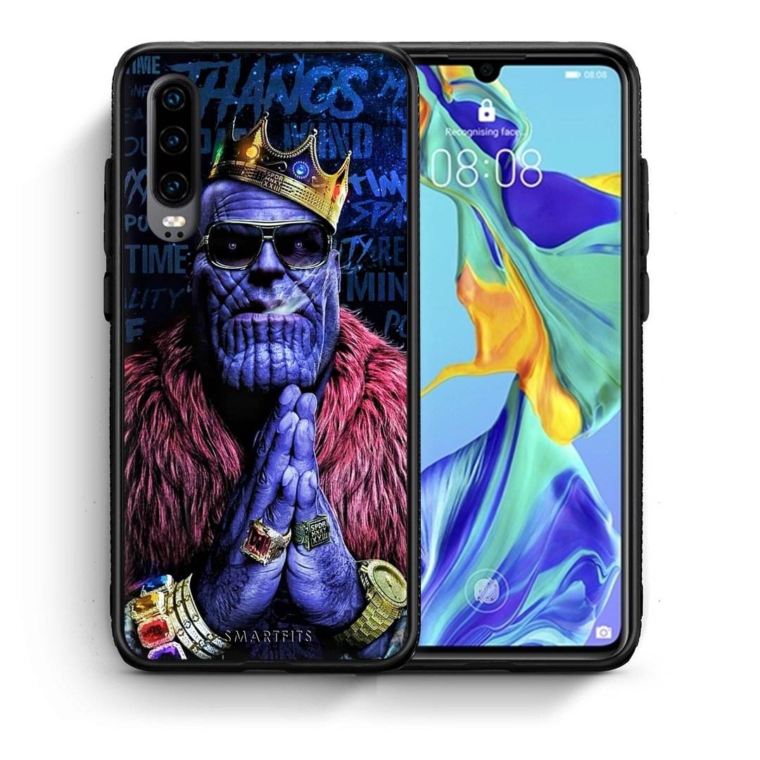 Θήκη Huawei P30 Thanos PopArt από τη Smartfits με σχέδιο στο πίσω μέρος και μαύρο περίβλημα | Huawei P30 Thanos PopArt case with colorful back and black bezels